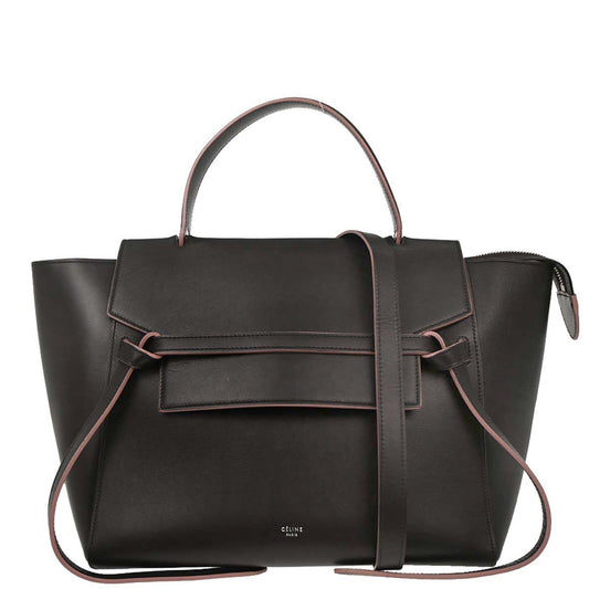 Celine Dark Gray Belt Bag 2way Shoulder Handbag