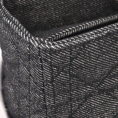 Christian Dior Black Denim Large Lady Dior Cannage 2way Shoulder Handbag