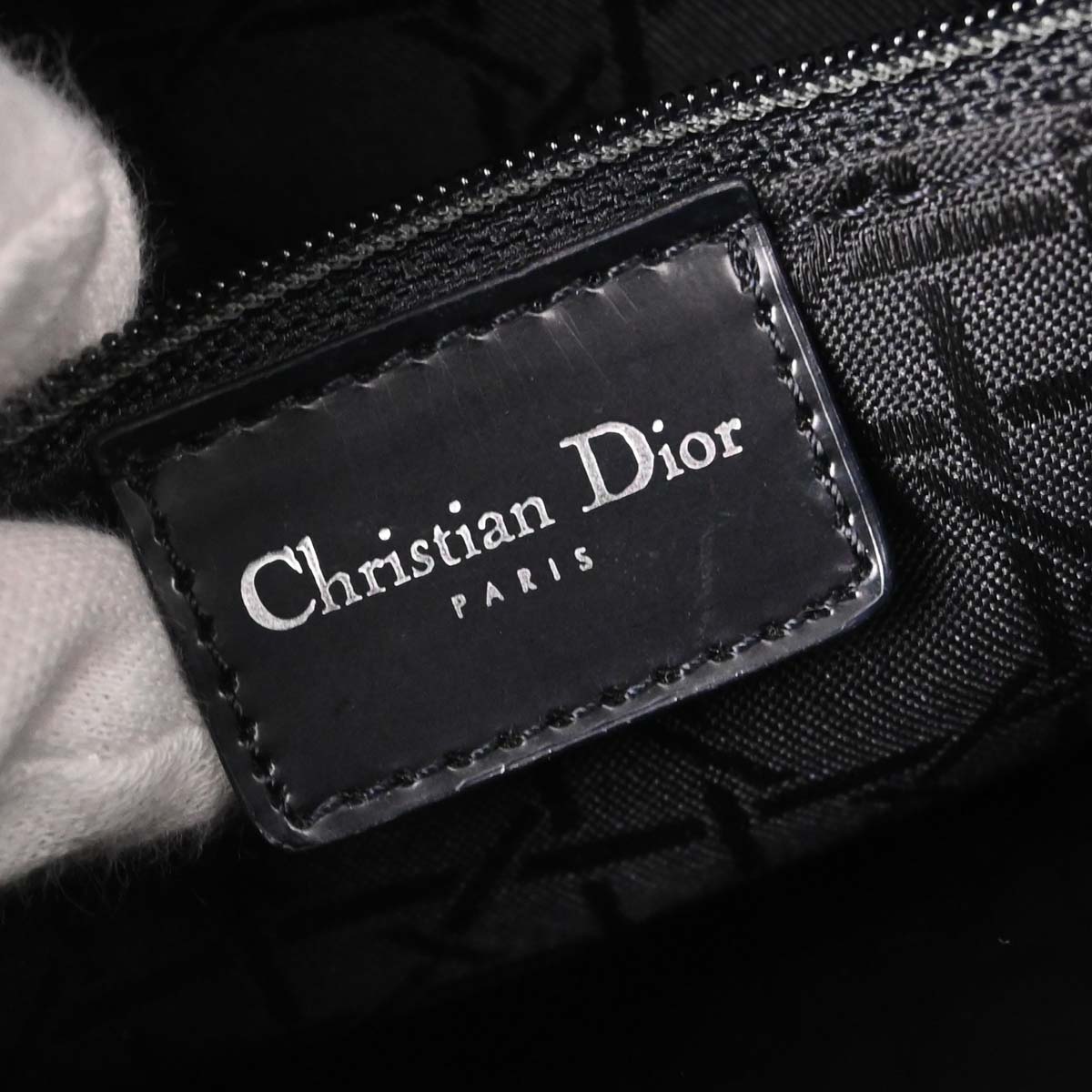 Christian Dior Black Denim Large Lady Dior Cannage 2way Shoulder Handbag