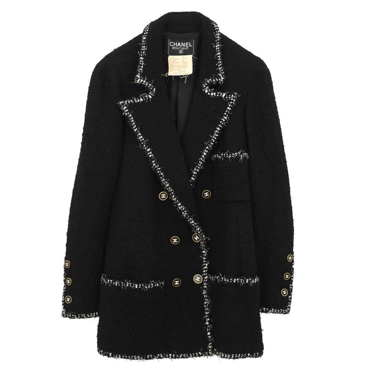 Chanel 1994 Double Breasted Jacket Black #38