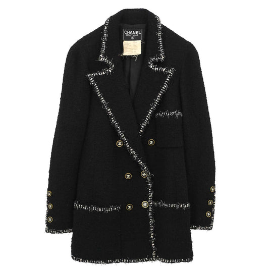 Chanel 1994 Double Breasted Jacket Black #38
