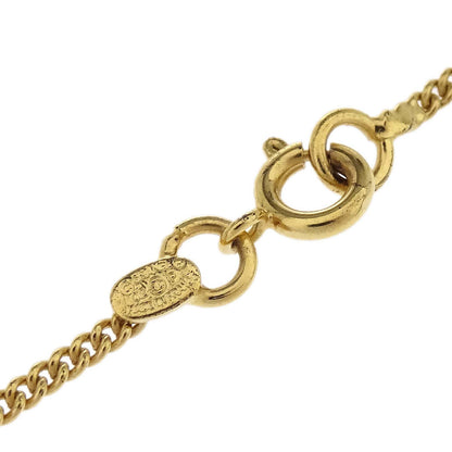 Chanel CC Chain Pendant Necklace Rhinestone Gold Pink 02P