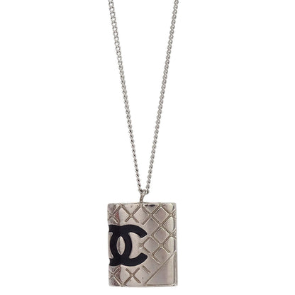 Chanel Cambon Ligne Chain Necklace Pendant Silver 05C