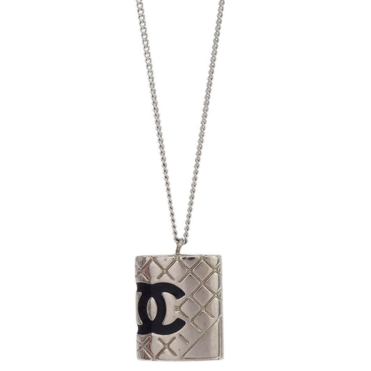 Chanel Cambon Ligne Chain Necklace Pendant Silver 05C