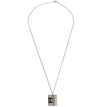Chanel Cambon Ligne Chain Necklace Pendant Silver 05C