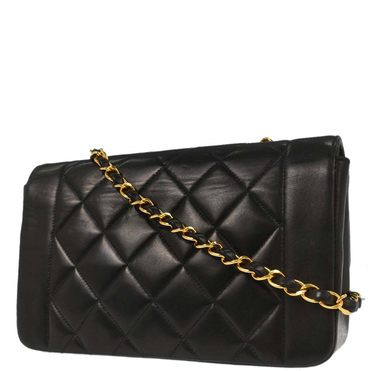 Chanel Black Lambskin Small Diana Shoulder Bag