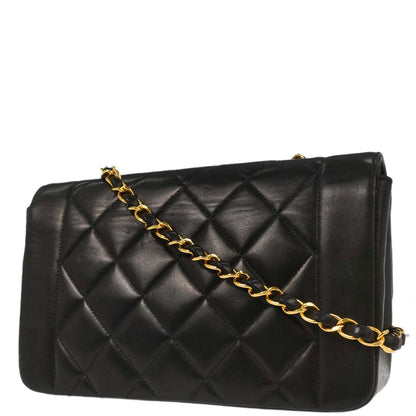 Chanel Black Lambskin Small Diana Shoulder Bag