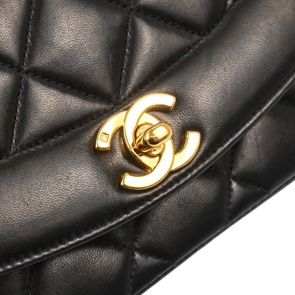 Chanel Black Lambskin Small Diana Shoulder Bag