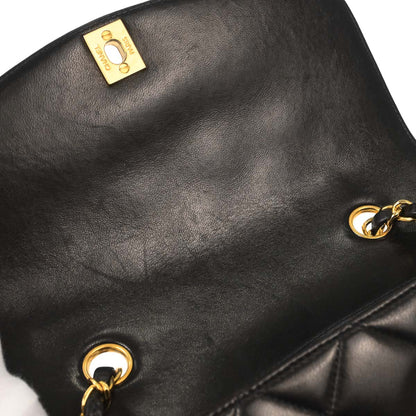 Chanel Black Lambskin Small Diana Shoulder Bag