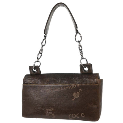 Chanel Brown Calfskin Graffiti Handbag
