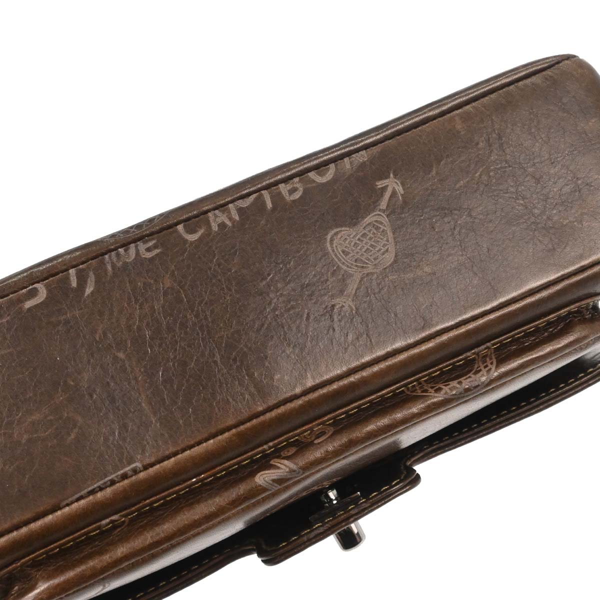 Chanel Brown Calfskin Graffiti Handbag