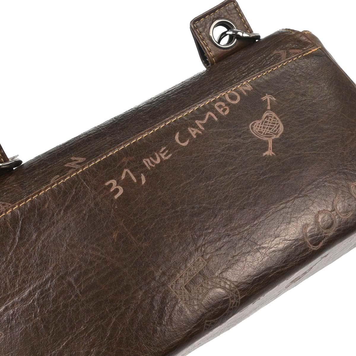 Chanel Brown Calfskin Graffiti Handbag