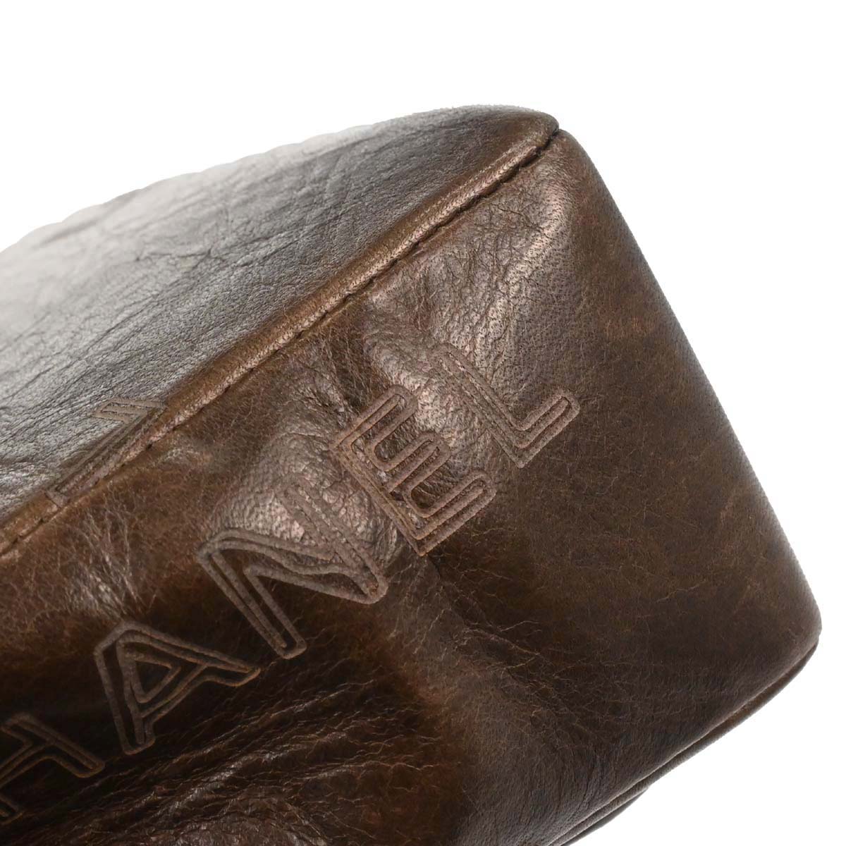 Chanel Brown Calfskin Graffiti Handbag