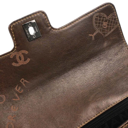 Chanel Brown Calfskin Graffiti Handbag