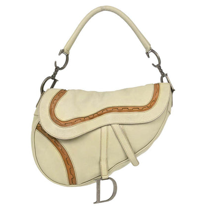 Christian Dior Beige Leather Saddle Handbag