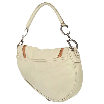Christian Dior Beige Leather Saddle Handbag