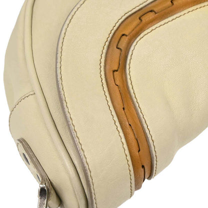Christian Dior Beige Leather Saddle Handbag