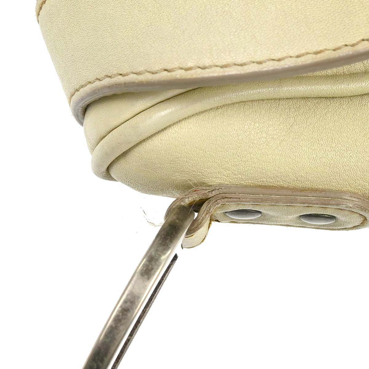 Christian Dior Beige Leather Saddle Handbag