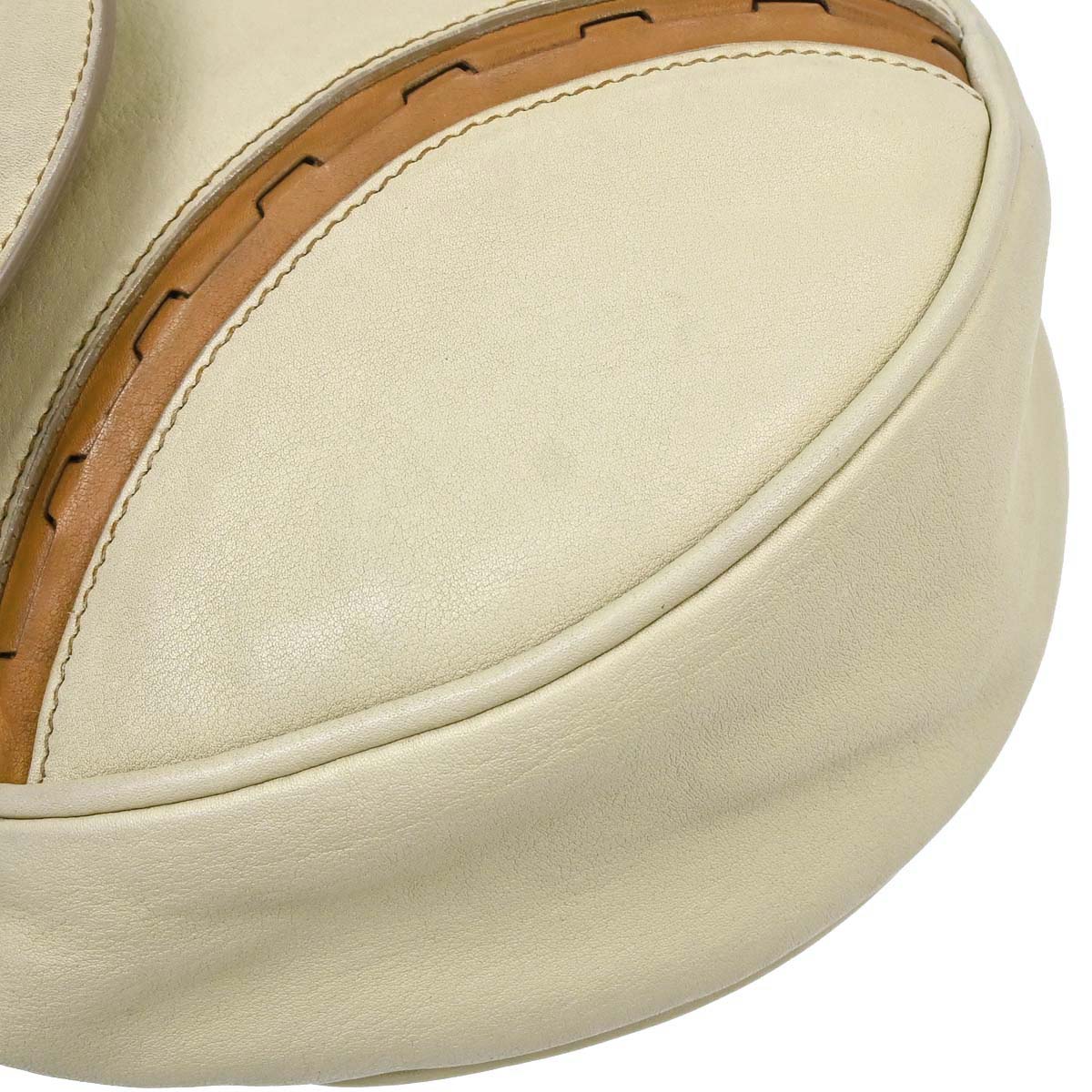 Christian Dior Beige Leather Saddle Handbag