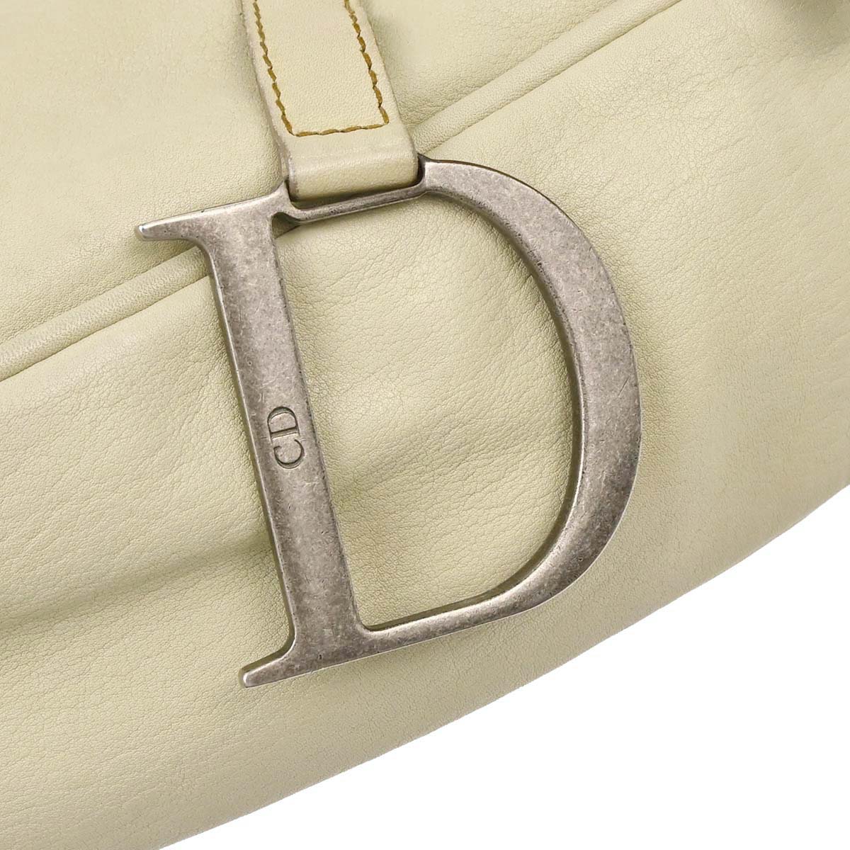 Christian Dior Beige Leather Saddle Handbag
