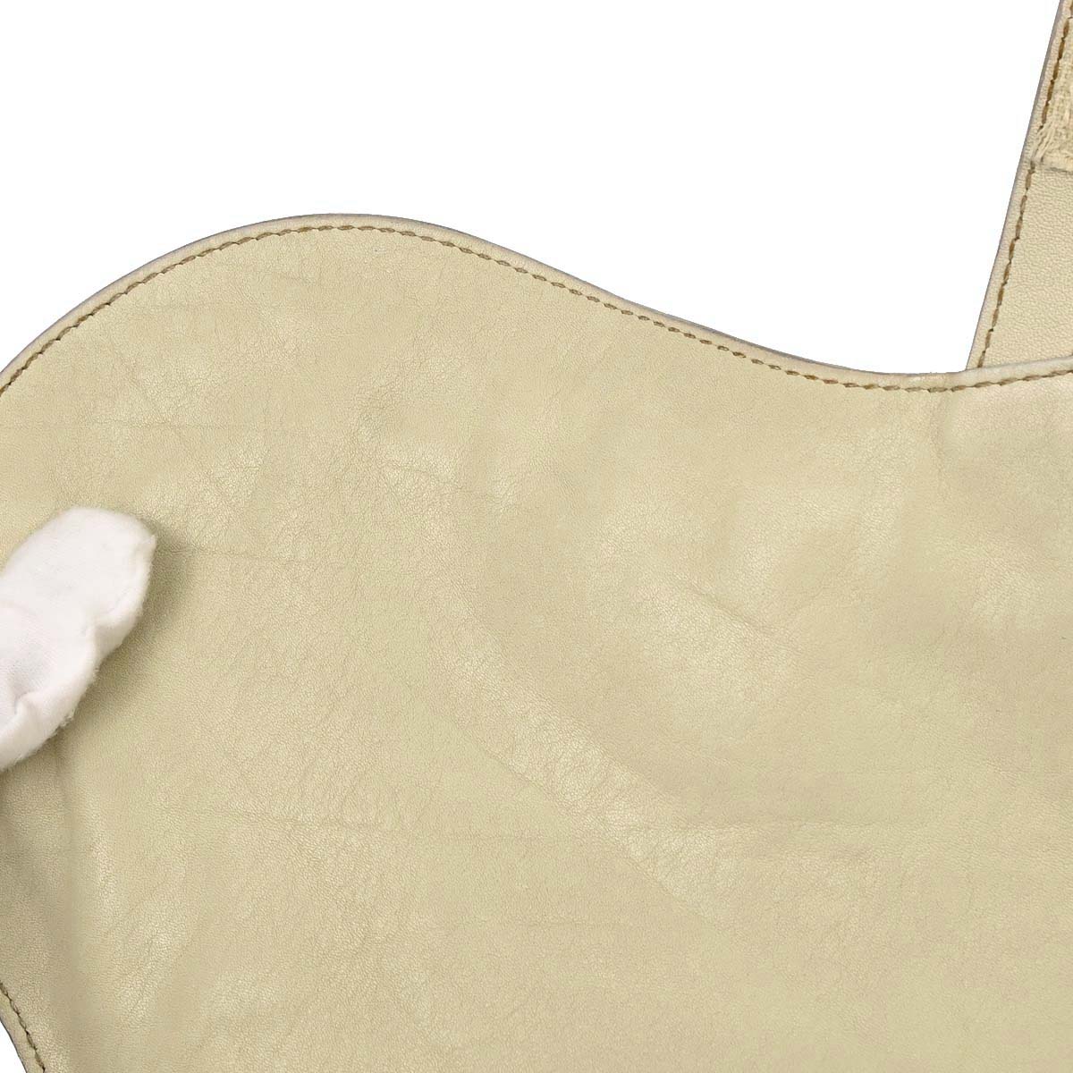 Christian Dior Beige Leather Saddle Handbag