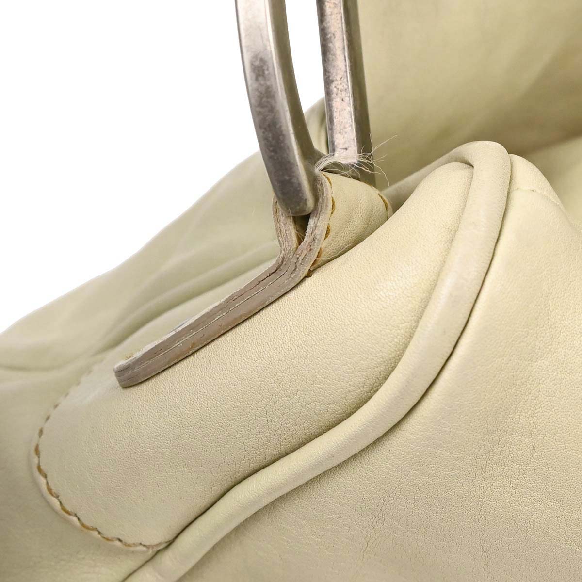 Christian Dior Beige Leather Saddle Handbag