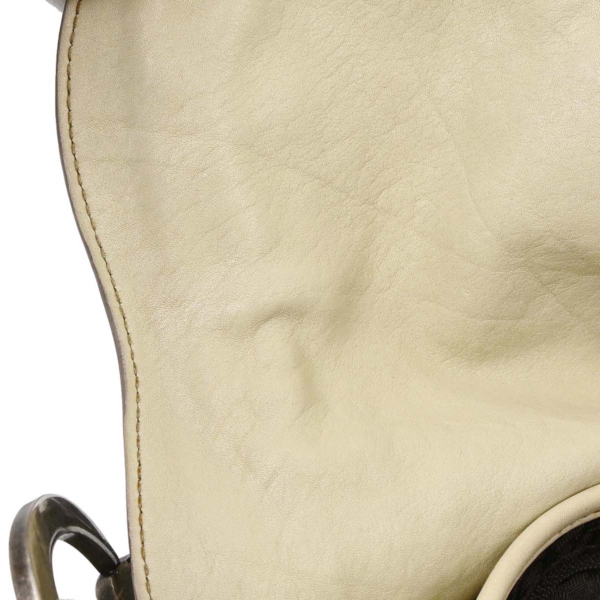 Christian Dior Beige Leather Saddle Handbag