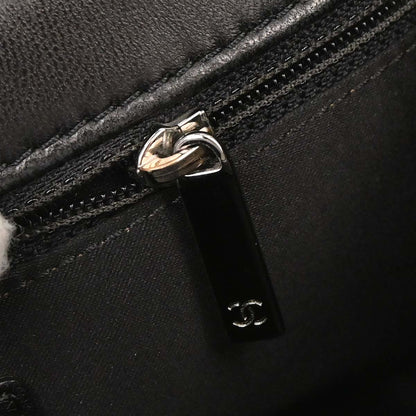 Chanel 2011 Black Tweed Lambskin Patchwork Stitch Shoulder Bag