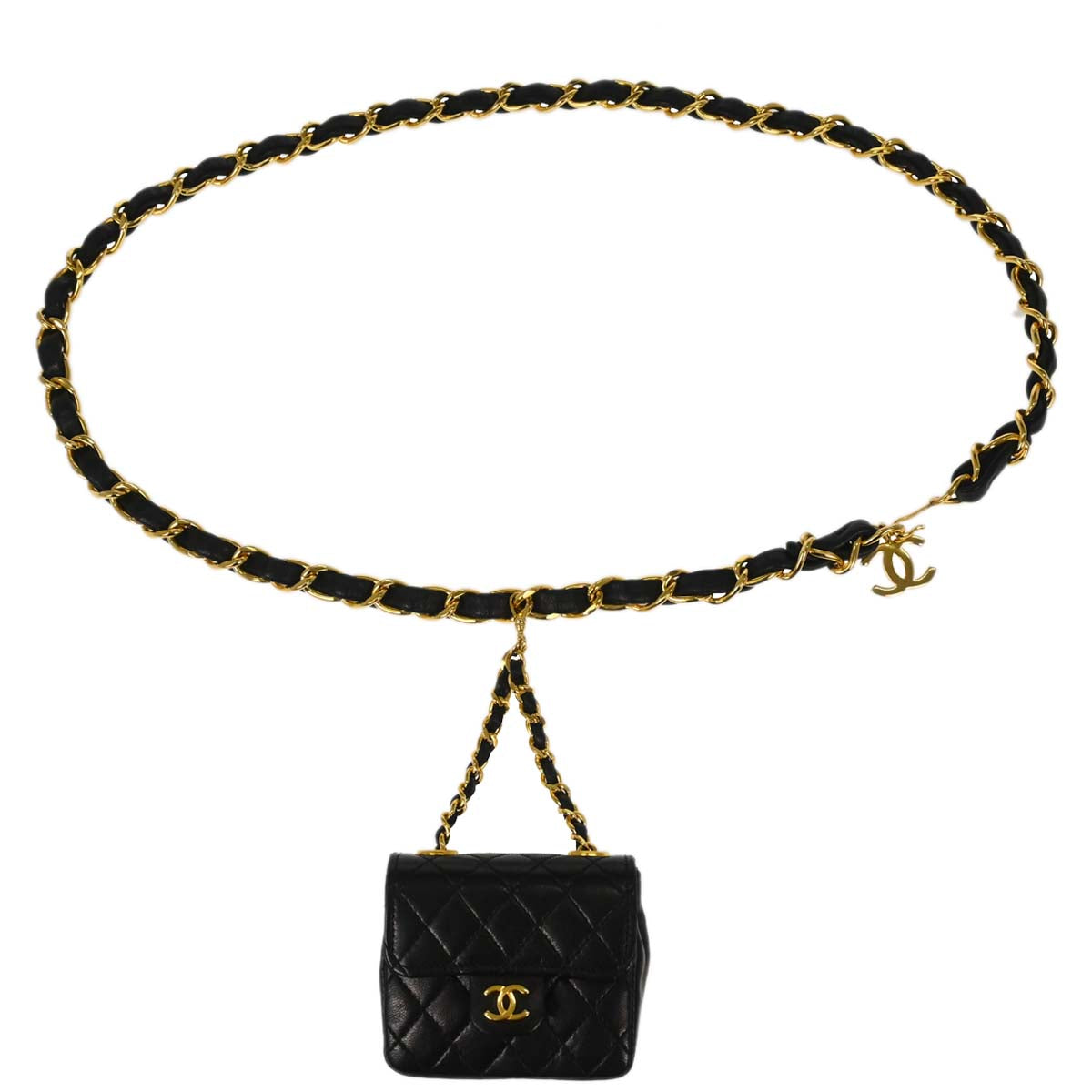 Chanel Black Lambskin Classic Flap Micro Bum Belt Bag