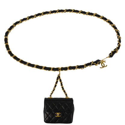 Chanel Black Lambskin Classic Flap Micro Bum Belt Bag