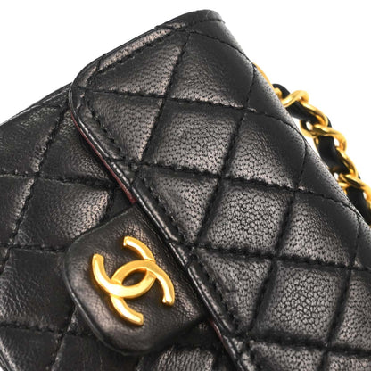 Chanel Black Lambskin Classic Flap Micro Bum Belt Bag