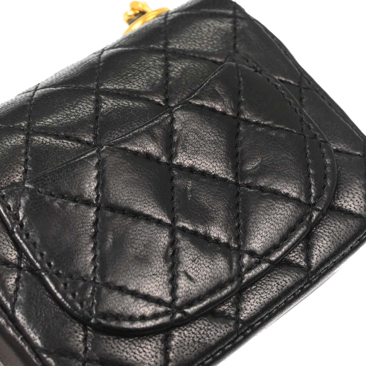 Chanel Black Lambskin Classic Flap Micro Bum Belt Bag