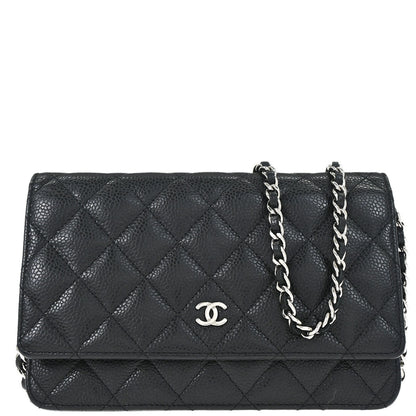 Chanel 2013-2014 Black Caviar WOC Wallet on Chain Bag