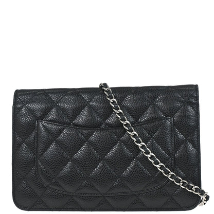 Chanel 2013-2014 Black Caviar WOC Wallet on Chain Bag