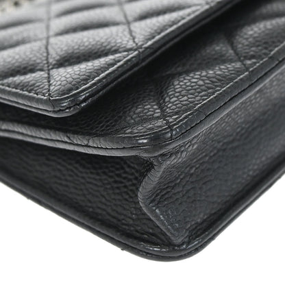 Chanel 2013-2014 Black Caviar WOC Wallet on Chain Bag