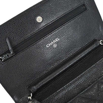 Chanel 2013-2014 Black Caviar WOC Wallet on Chain Bag