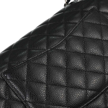 Chanel 2019 Black Caviar Medium Classic Double Flap Shoulder Bag
