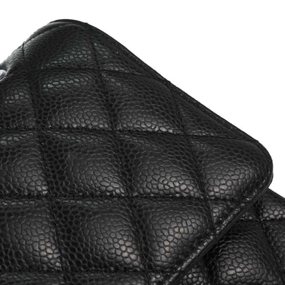 Chanel 2019 Black Caviar Medium Classic Double Flap Shoulder Bag