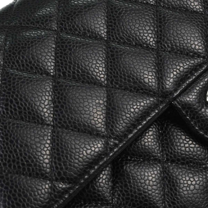 Chanel 2019 Black Caviar Medium Classic Double Flap Shoulder Bag