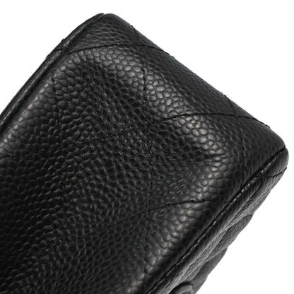 Chanel 2019 Black Caviar Medium Classic Double Flap Shoulder Bag