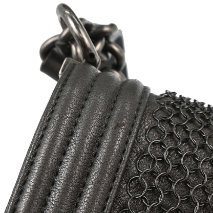 Boy Chanel 2013-2014 Gray Calfskin Small Chain Shoulder Bag