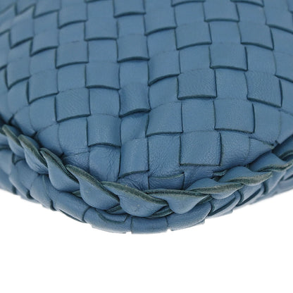 Bottega Veneta Blue Lambskin Intrecciato Hobo Handbag