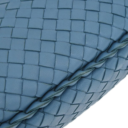 Bottega Veneta Blue Lambskin Intrecciato Hobo Handbag