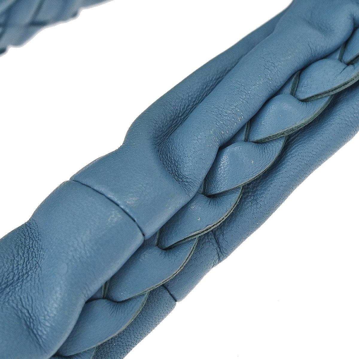 Bottega Veneta Blue Lambskin Intrecciato Hobo Handbag