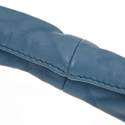 Bottega Veneta Blue Lambskin Intrecciato Hobo Handbag