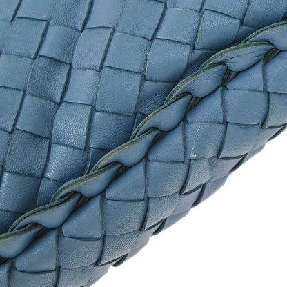 Bottega Veneta Blue Lambskin Intrecciato Hobo Handbag