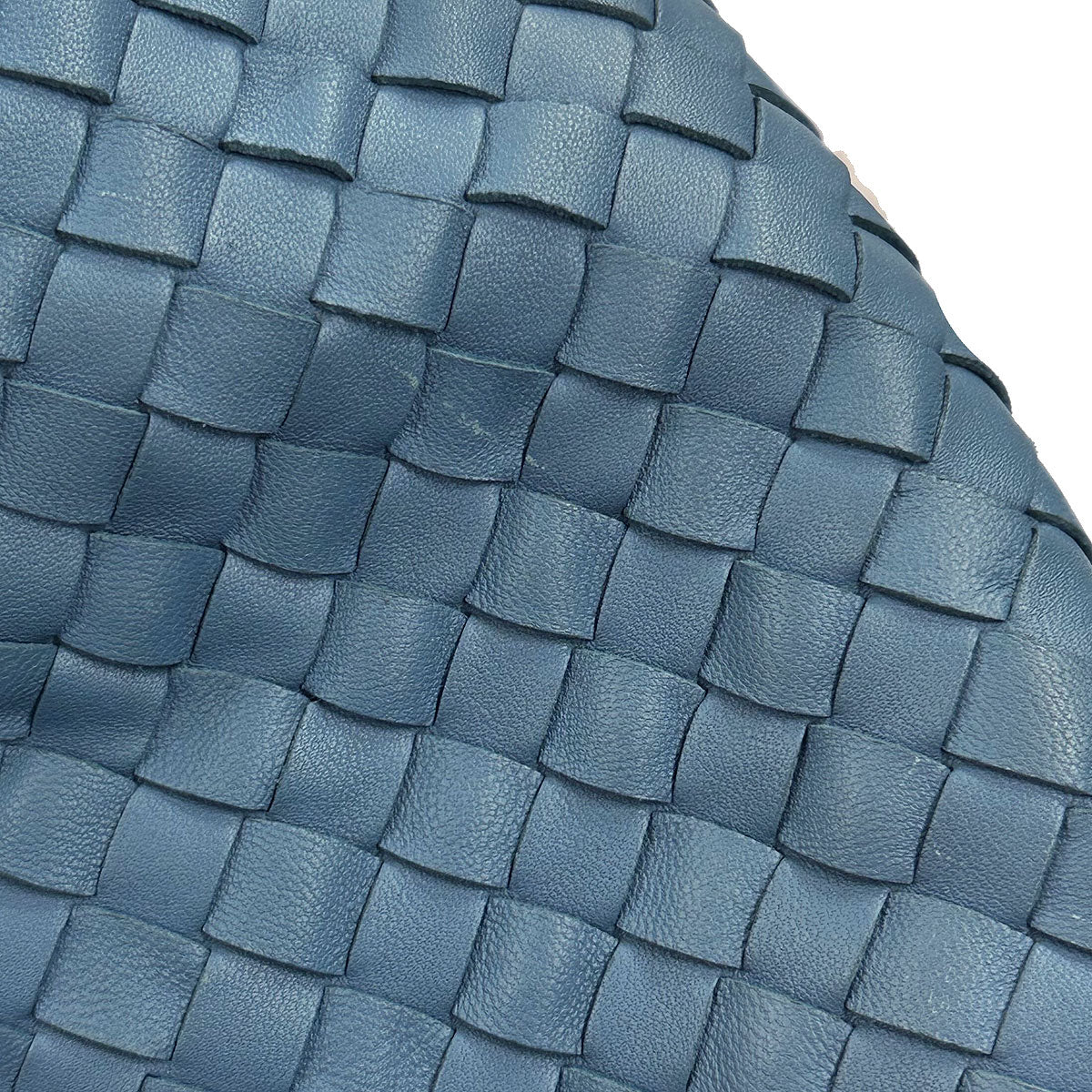 Bottega Veneta Blue Lambskin Intrecciato Hobo Handbag