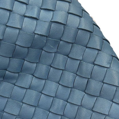 Bottega Veneta Blue Lambskin Intrecciato Hobo Handbag