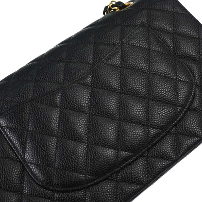 Chanel Black Caviar Medium Classic Double Flap Shoulder Bag