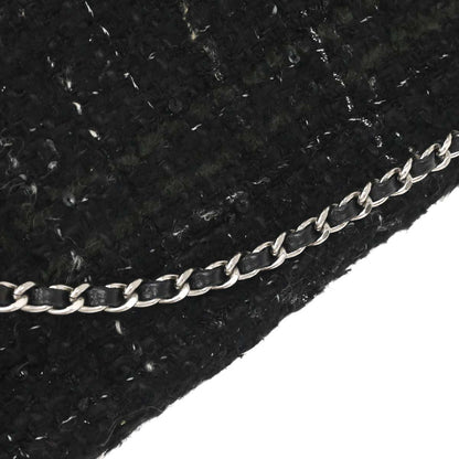 Chanel 2002-2003 Black Tweed East West Shoulder Bag